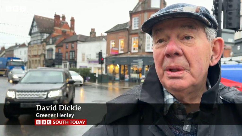A screenshot of David Dickie speaking on BBC South Today
